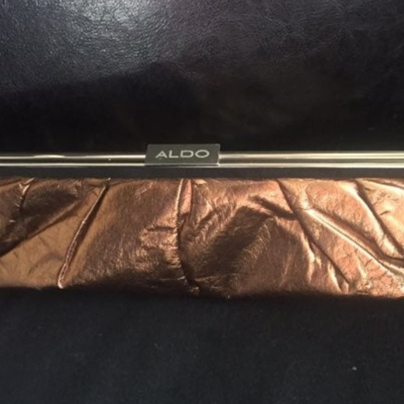 Aldo Bronze Clutch with silver clasp and chain - NWT - Picture 4 of 4